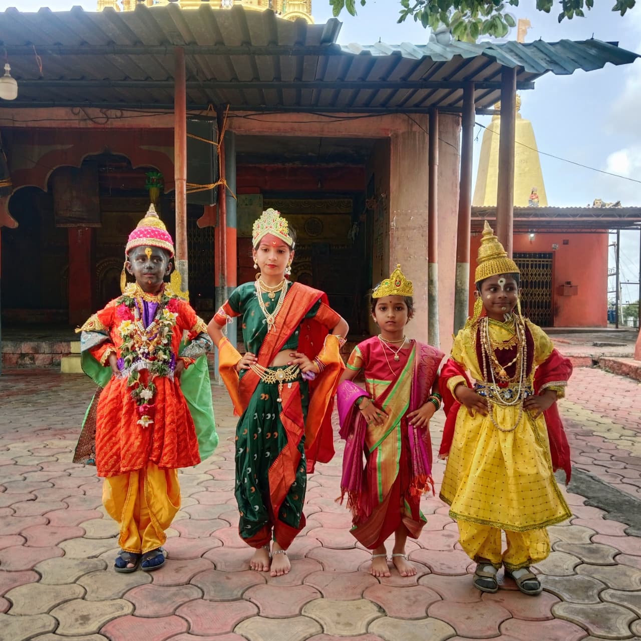 Children dressed for a school cultural celebration